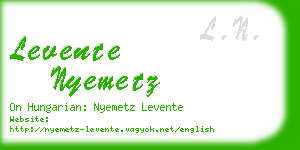 levente nyemetz business card